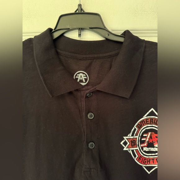 American Fighter x Affliction Baylor Men's Black Polo Shirt Size Large - Picture 13 of 15